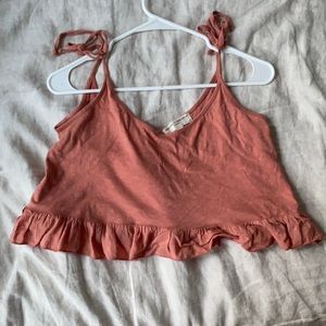 Tie Strap Flowy Cropped Tank Top